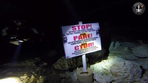 Advertencia de la necesidad de Formacion en cuevas, en el sistema de Cuevas El Chico (República Dominicana)